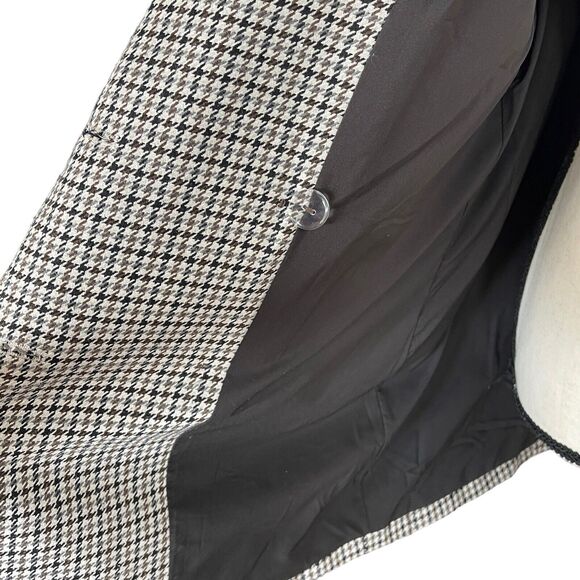 Joie Large Double Breasted Blazer Jacket Houndstooth Button-Up Pockets Lined - Picture 6 of 9